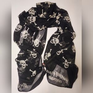 Foulard Harley-Davidson Vintage Coton 60x60 Cm - Noir Et Rouge, Occasion, Style Motard